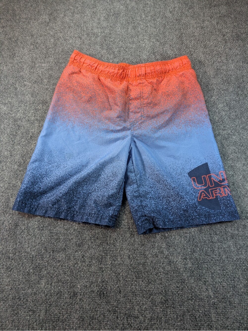 Under Armour Boys' Gradient Orange Blue Swim Trunks Size Youth Small